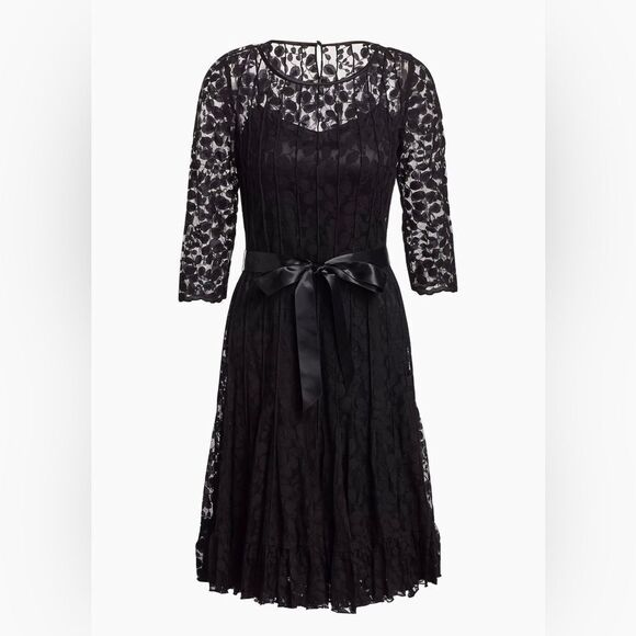 Teri Jon by Rickie Freeman Lace Pintuck Dress size 12 - Picture 3 of 11